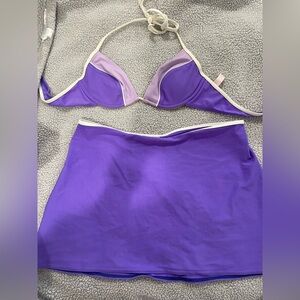 VS Purple Two-Piece Swim Top with Skirt